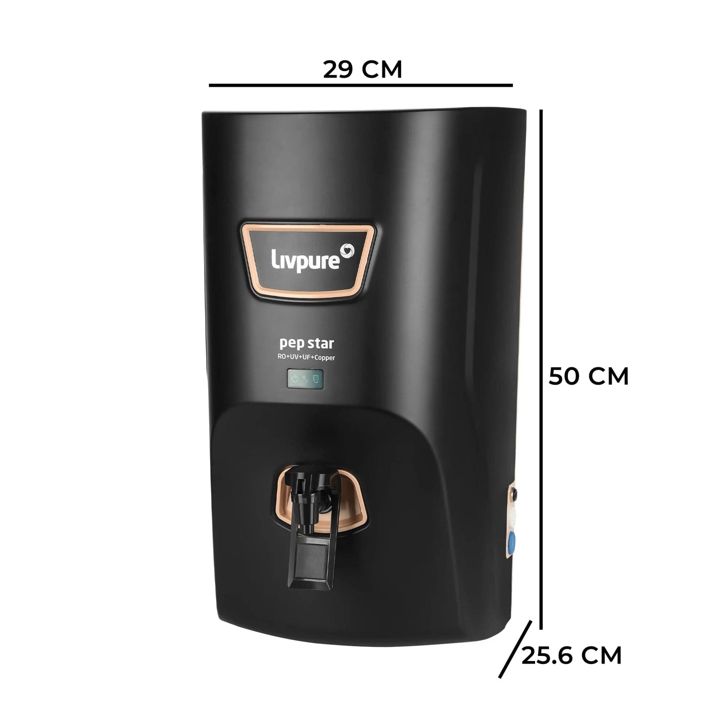 Livpure RO LIVPURE LIV-PEP-STAR-COPPER 7 L RO + UV + UF + Minerals + Copper Water Purifier  (Black)