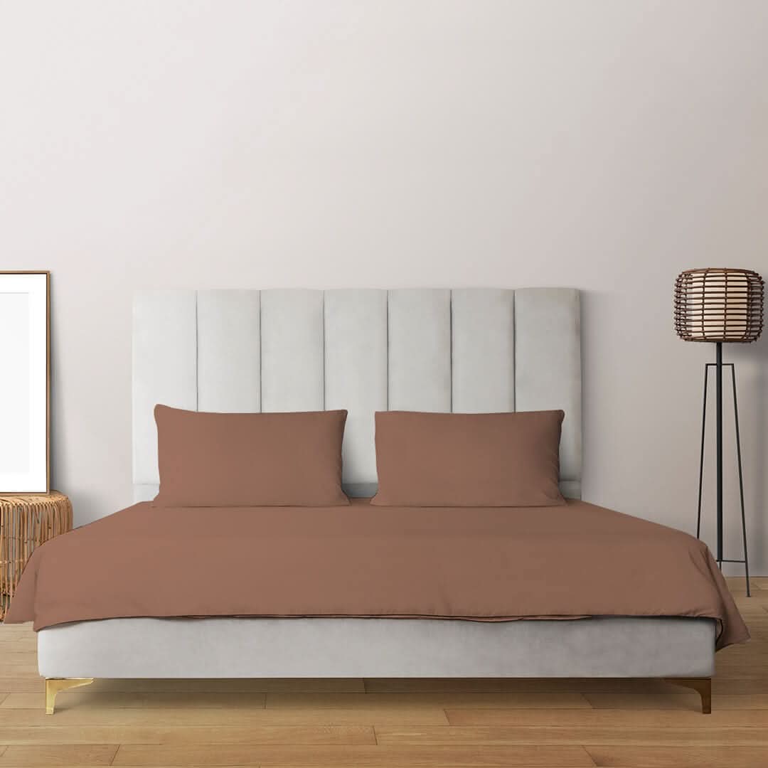 Livpure Sleep Bed & Linen King / Mocha Brown Premium Cotton Bedsheet Set