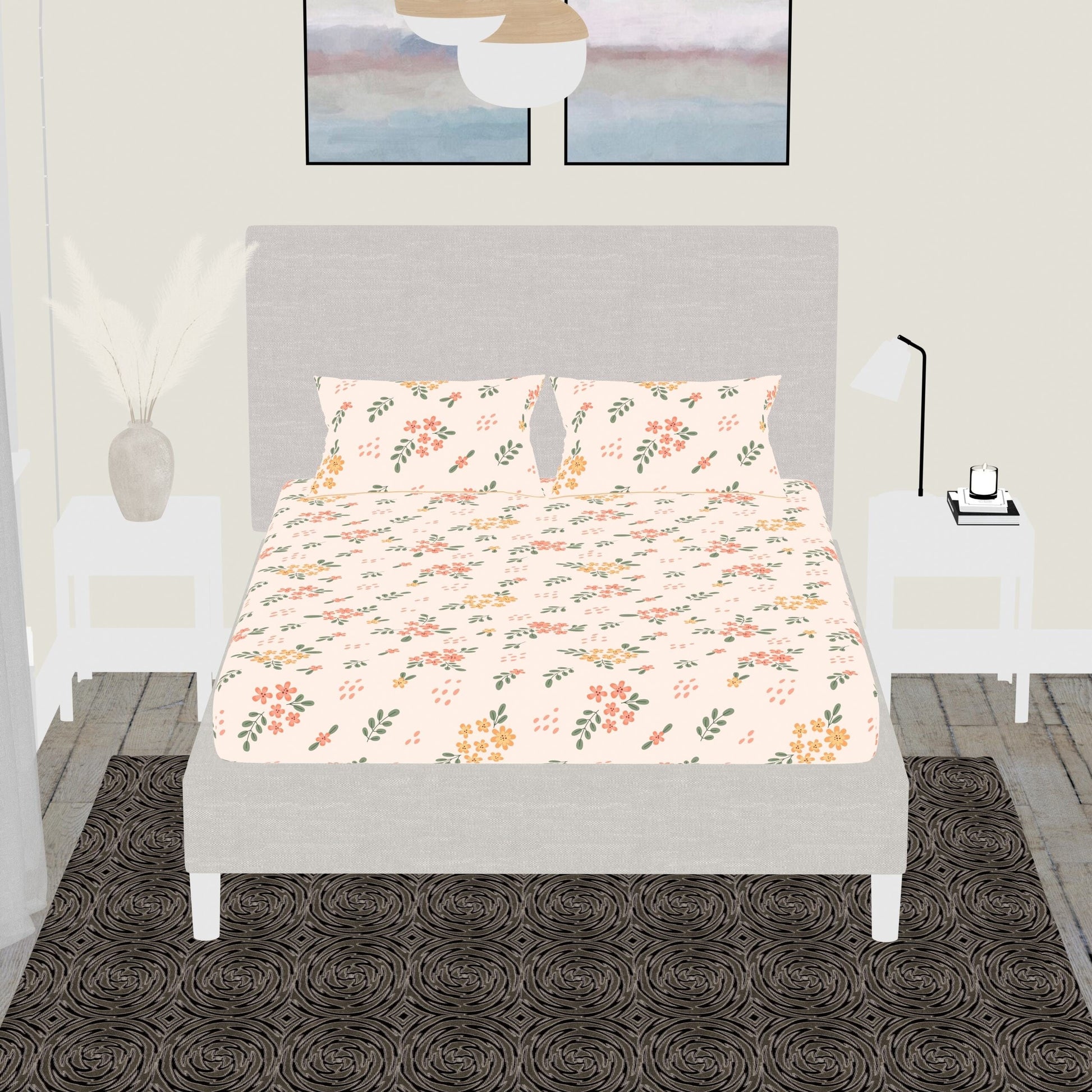 Livpure Sleep Bed & Linen Printed Cotton Bedsheet