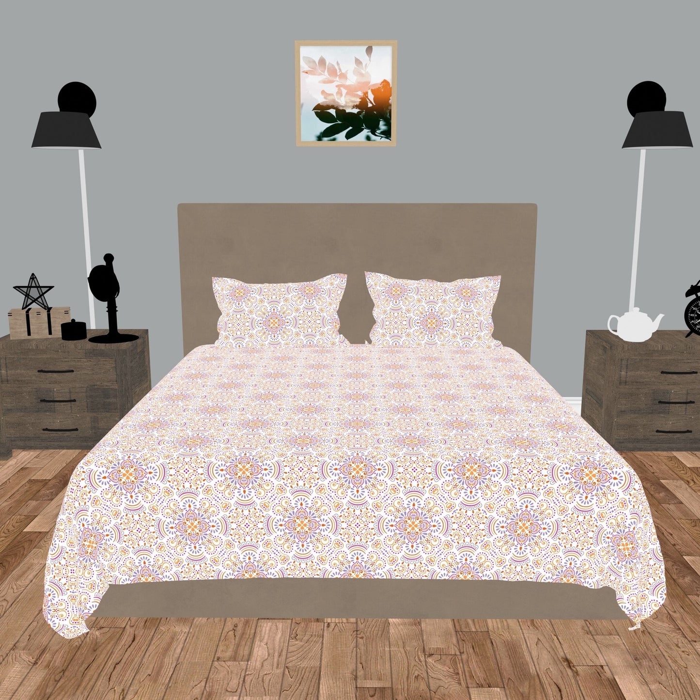 Livpure Sleep Bed & Linen Printed Cotton Bedsheet