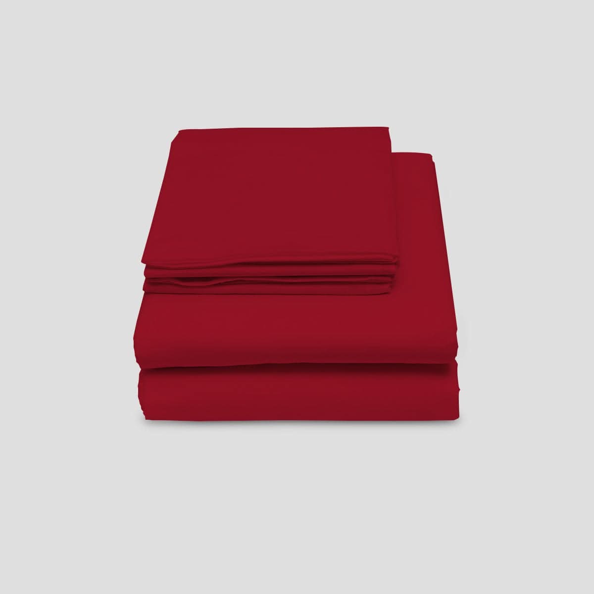 Livpure Sleep Bed & Linen Queen / Red Premium Cotton Fitted Bedsheet Set